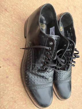 Stacy Adams Men's Black Leather Lace-Up Dress Shoes